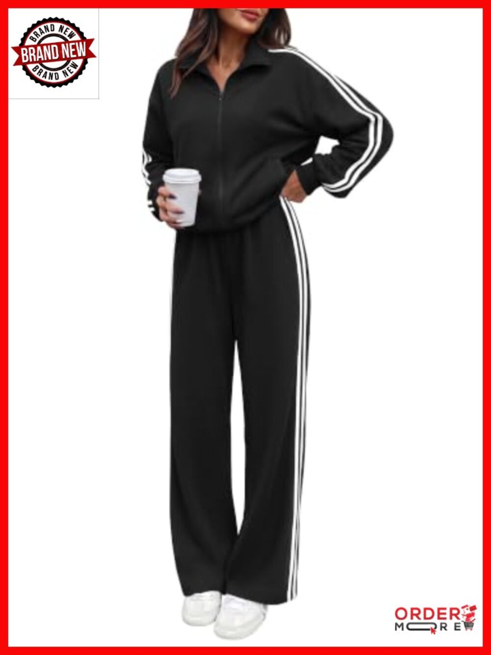 BTFBM 2 Piece Lounge Set Fleece Lined Sweatsuit Long Sleeve Pullover Slant